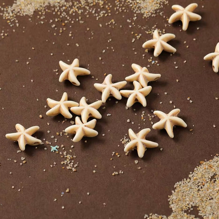 White Turquoise Starfish Beads