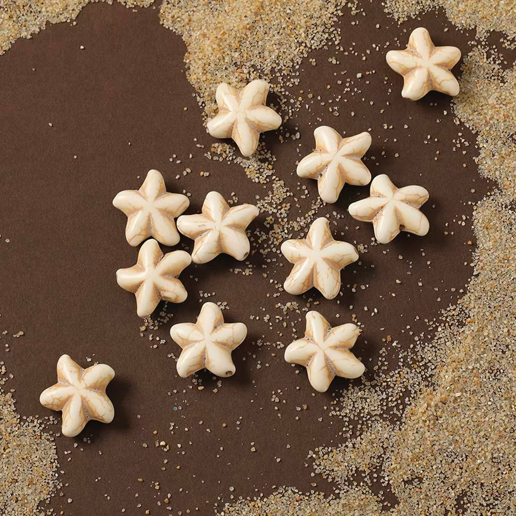 White Turquoise Starfish Beads