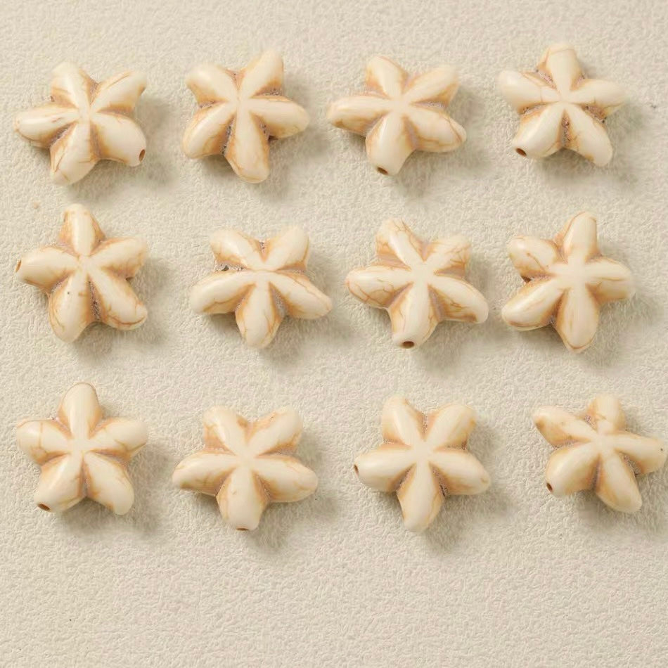 White Turquoise Starfish Beads