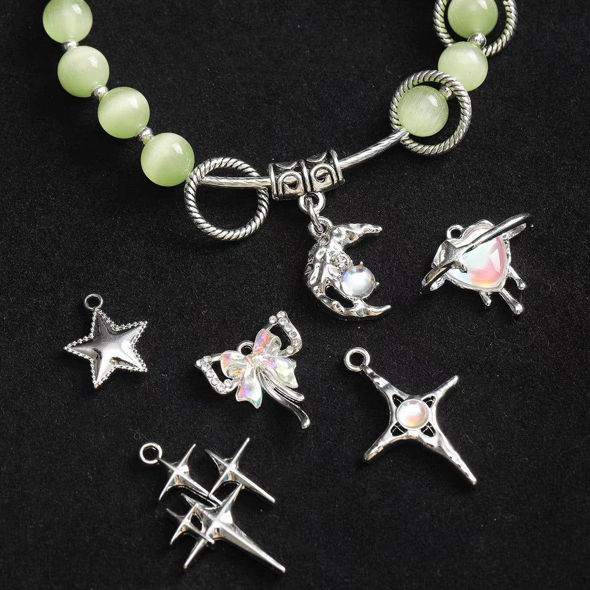 Starry Sky Series Silver Pendant Beads