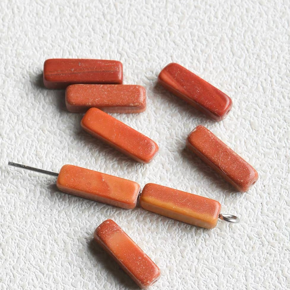 Vintage Square Tube Natural Stone Beaded String