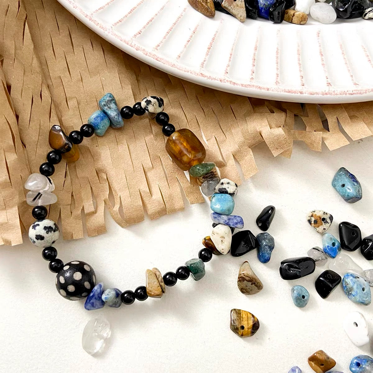 Mixed Natural Stone Beaded String