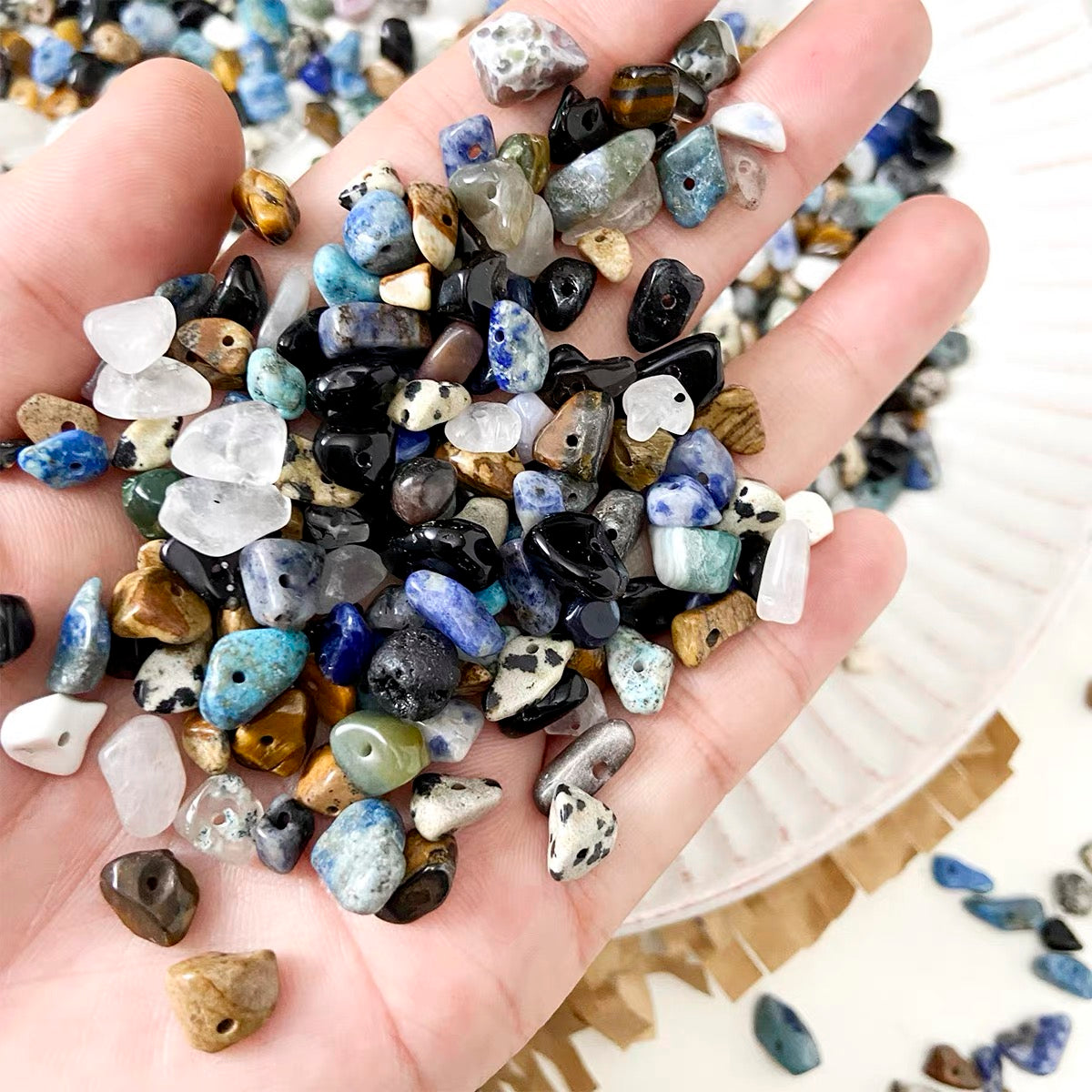 Mixed Natural Stone Beaded String