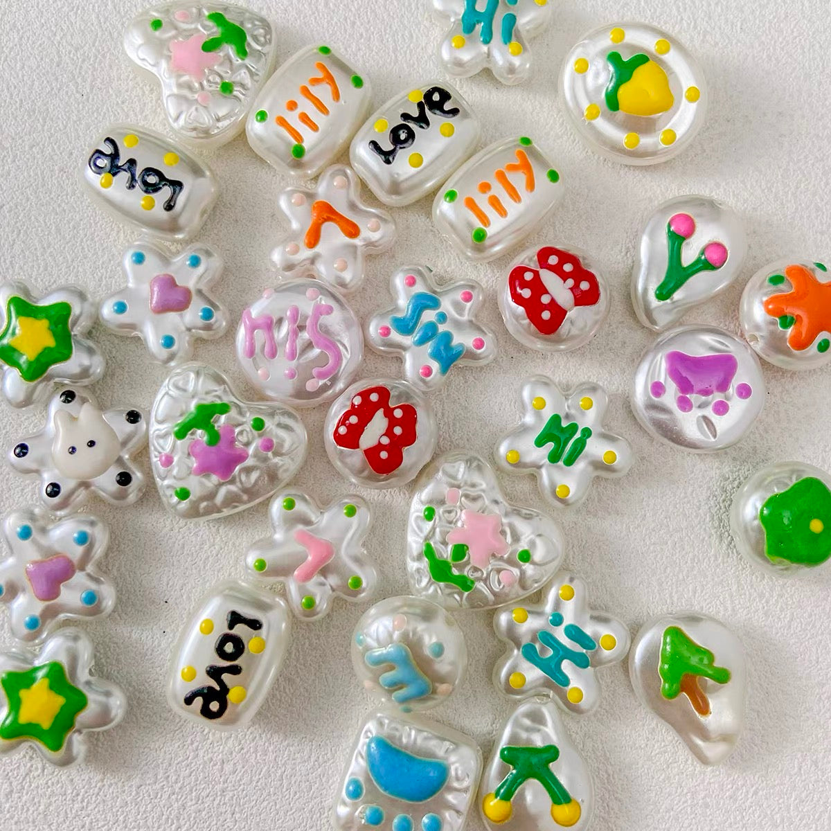 Hand-Painted Irregular Faux Pearl Beaded Strand