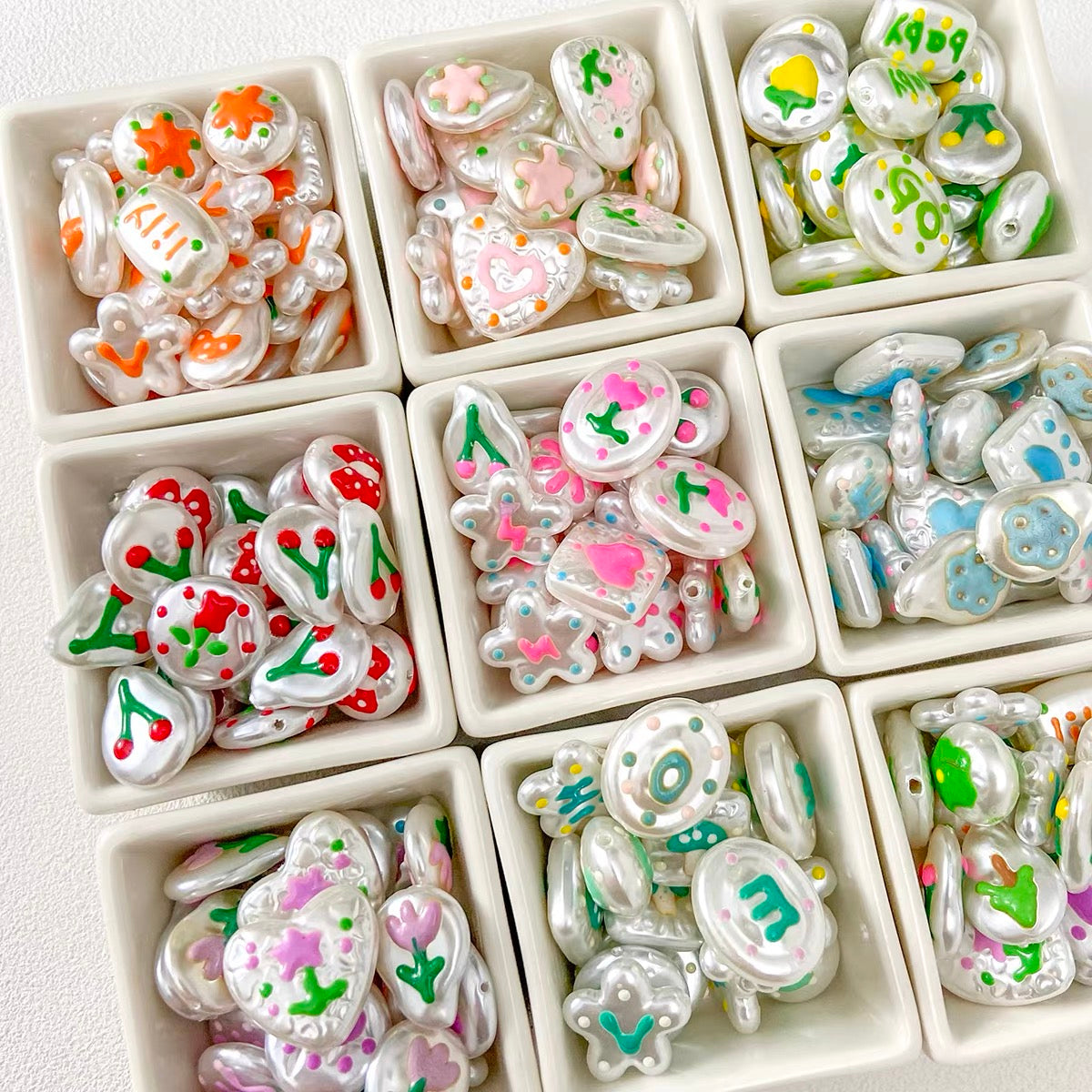 Hand-Painted Irregular Faux Pearl Beaded Strand