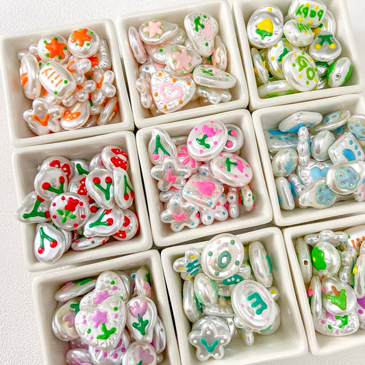 Hand-Painted Irregular Faux Pearl Beaded Strand