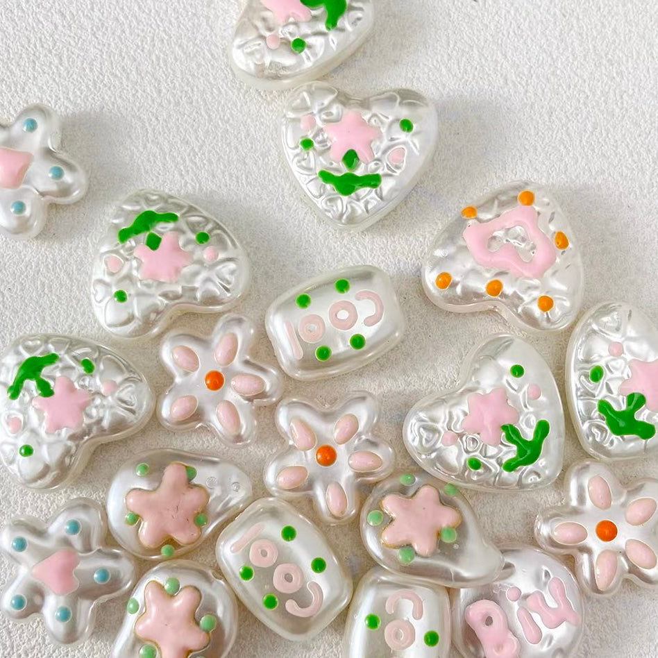 Hand-Painted Irregular Faux Pearl Beaded Strand