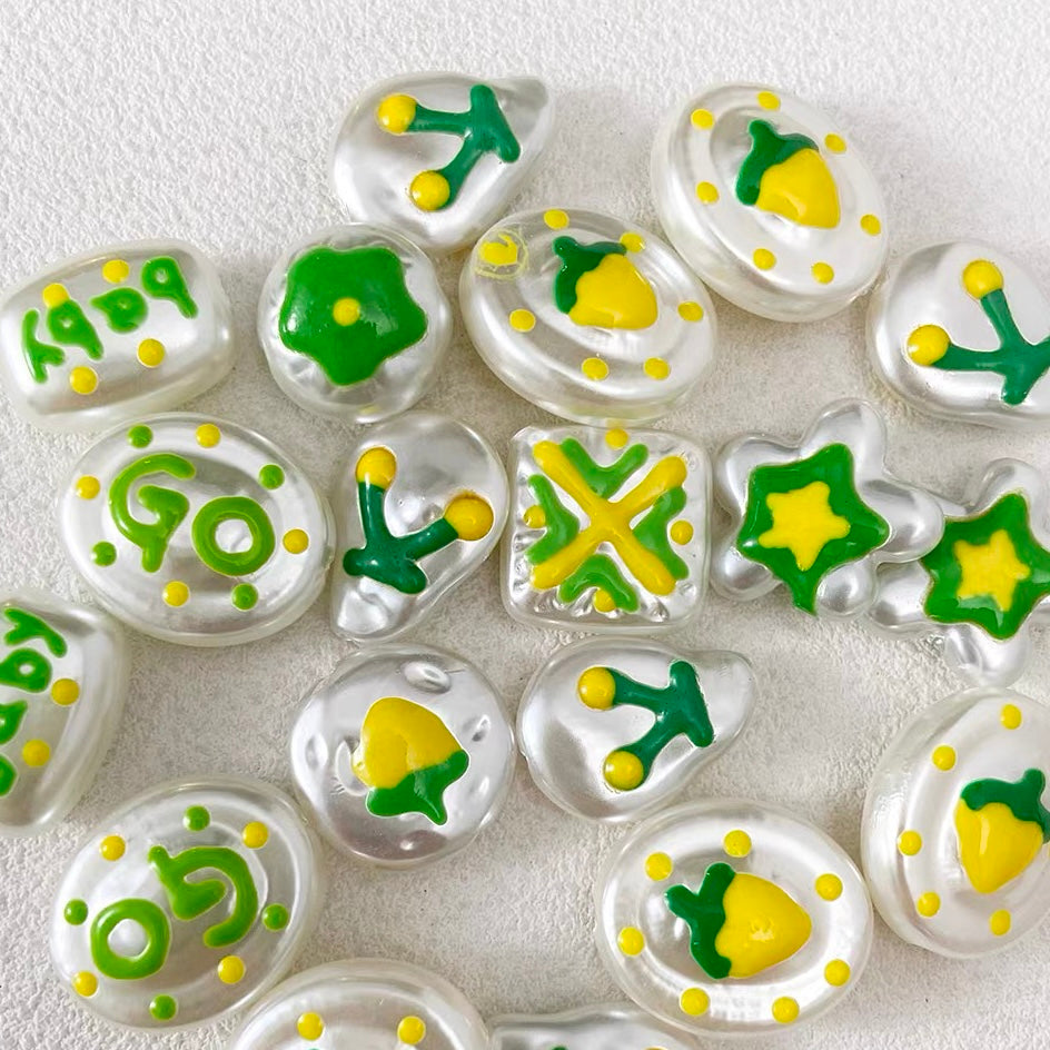 Hand-Painted Irregular Faux Pearl Beaded Strand