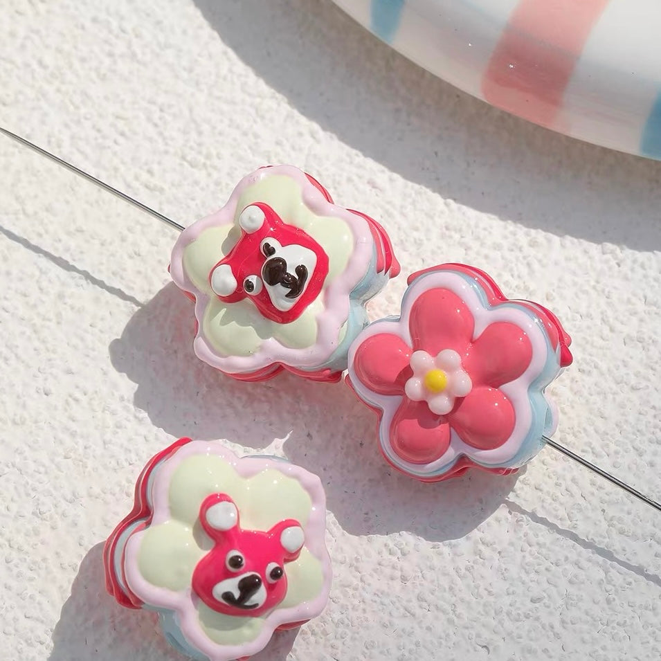 Strawberry-Colored Heavy-Craftsmanship Hand-Painted Beaded Strand