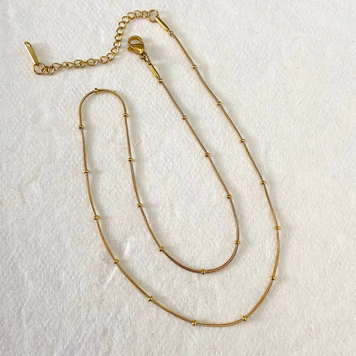 Titanium Steel & Natural Stone Pendant Beaded Strand