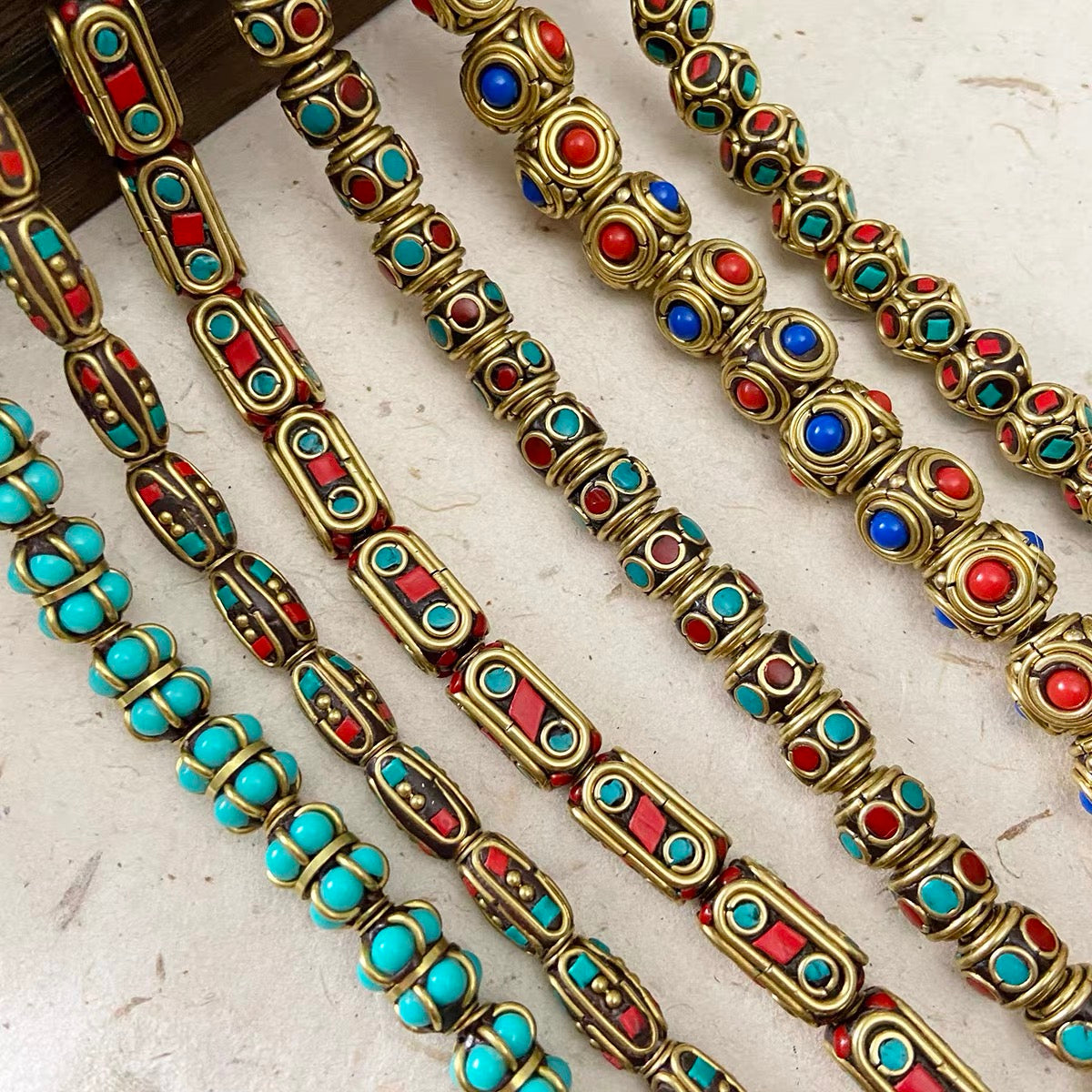 Vintage Handmade Copper Wire Wrapped Beads