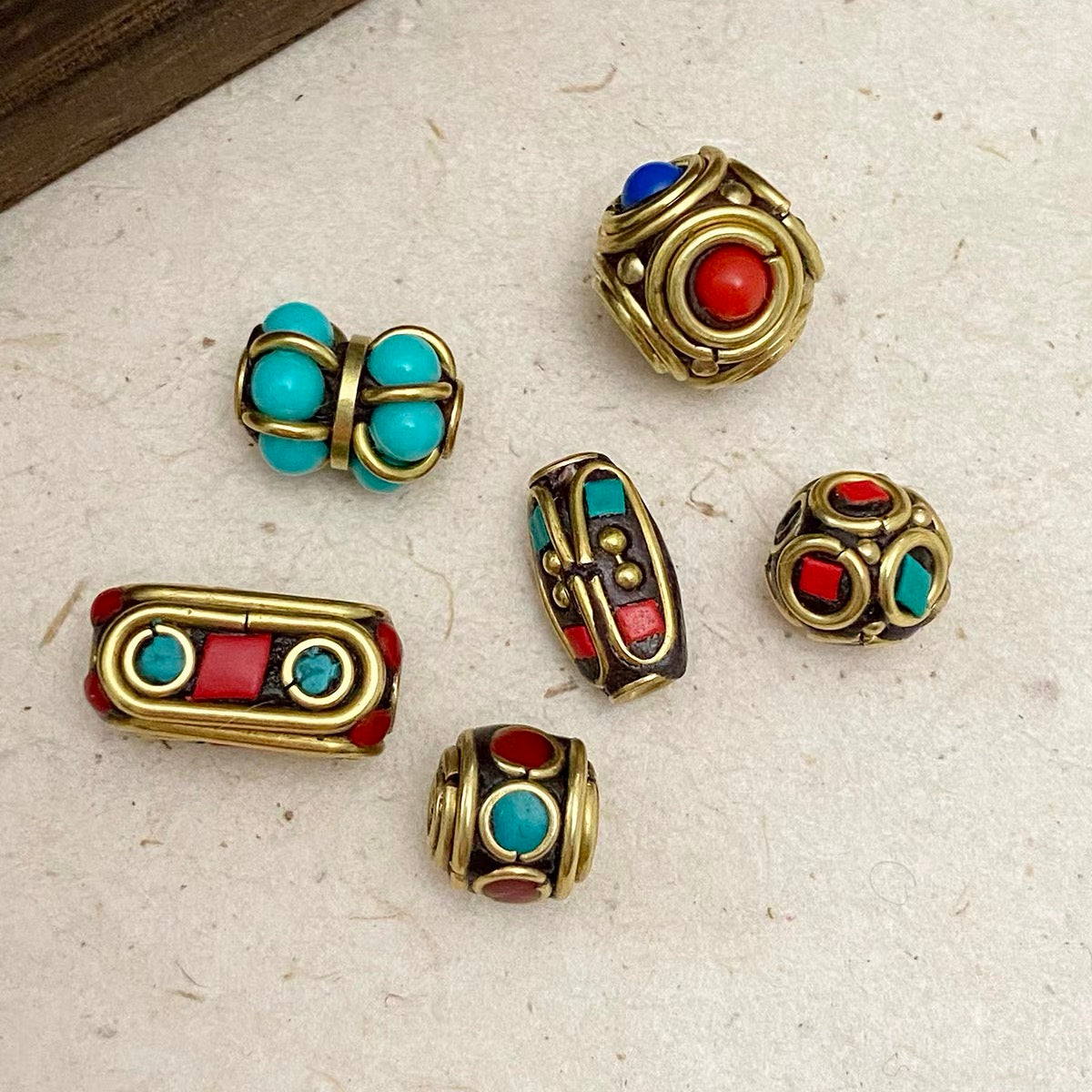 Vintage Handmade Copper Wire Wrapped Beads