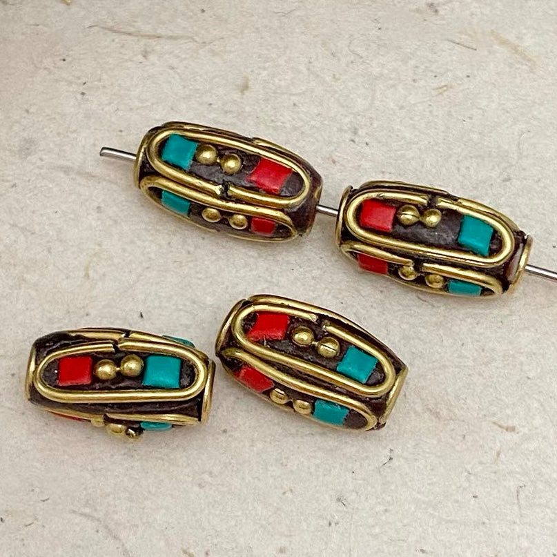 Vintage Handmade Copper Wire Wrapped Beads