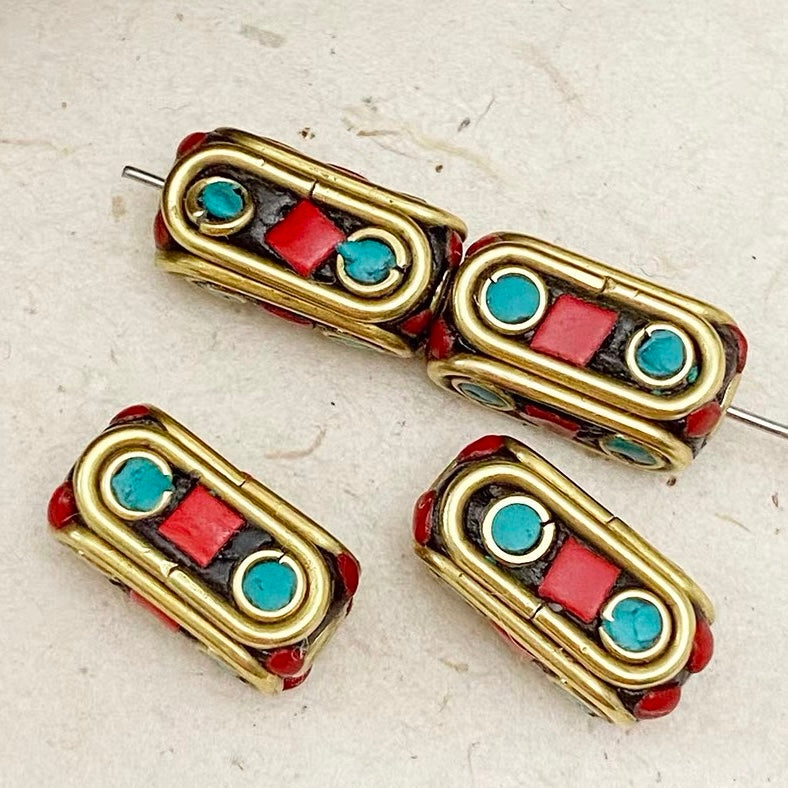 Vintage Handmade Copper Wire Wrapped Beads