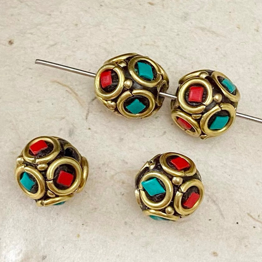 Vintage Handmade Copper Wire Wrapped Beads