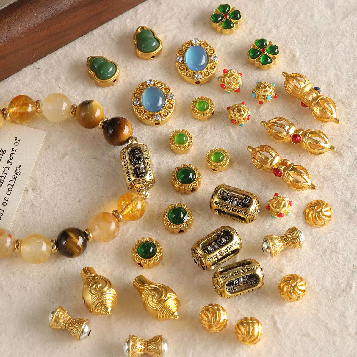 Resin Inlaid Alloy Beads
