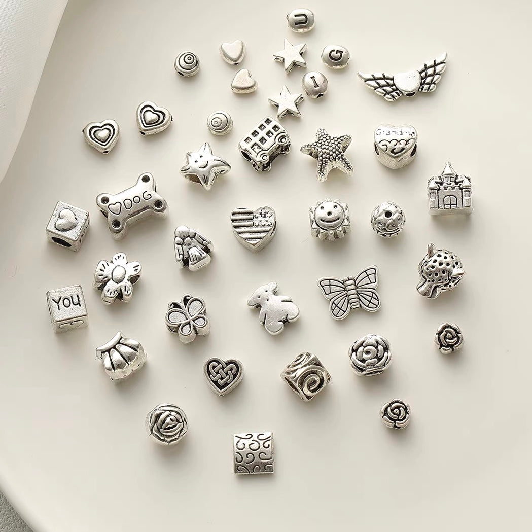 Antique Silver Vintage Beads