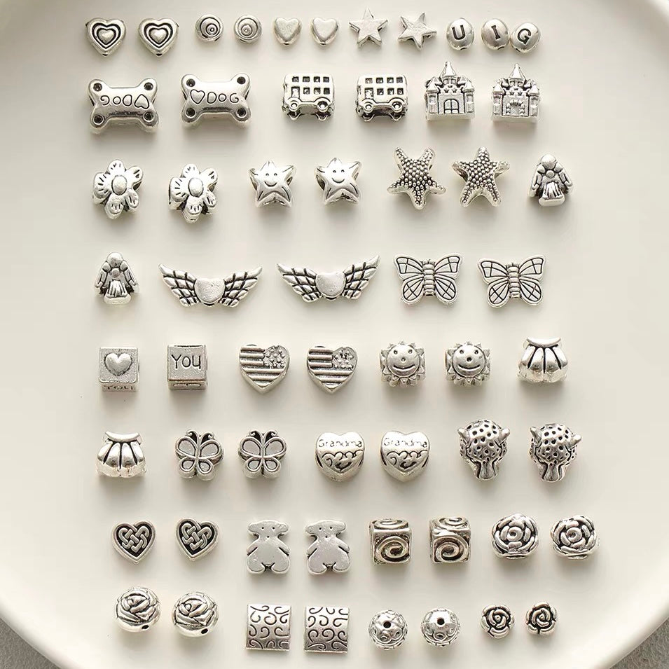 Antique Silver Vintage Beads