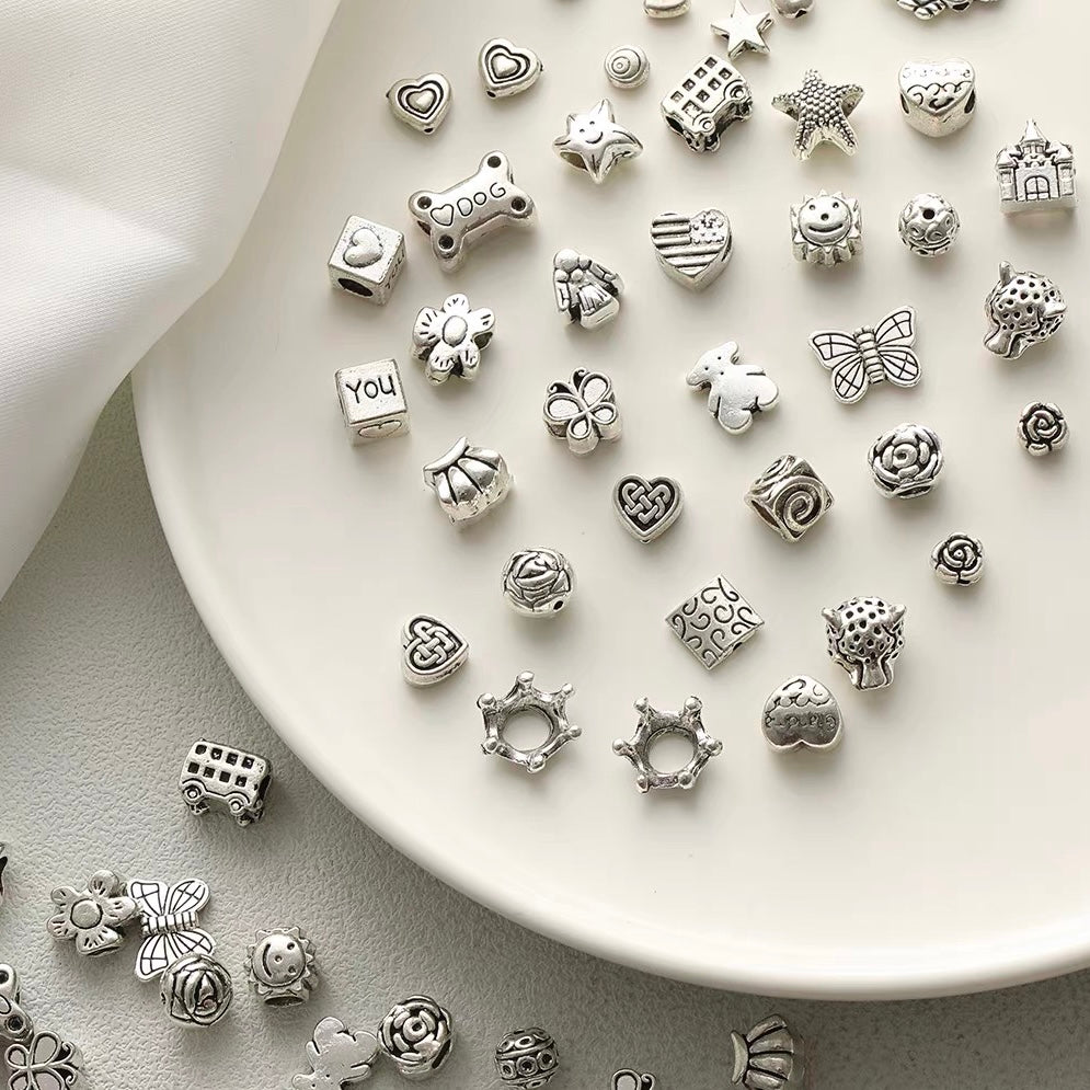 Antique Silver Vintage Beads