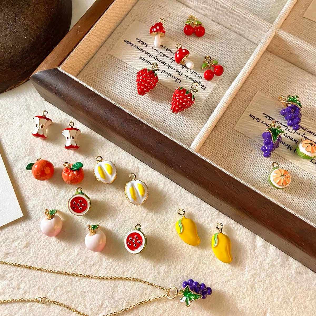 Fruit-Shaped Dripping-Oil Pendant Beads