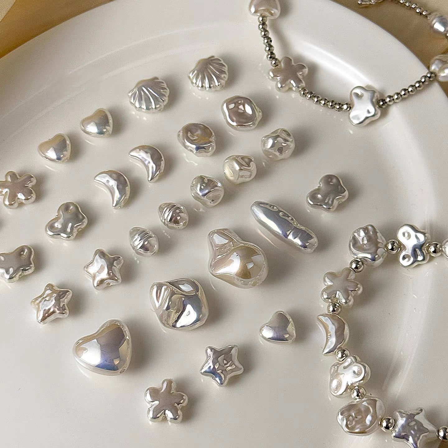 Iridescent High-Shine Irregular Baroque Imitation Pearl Bead