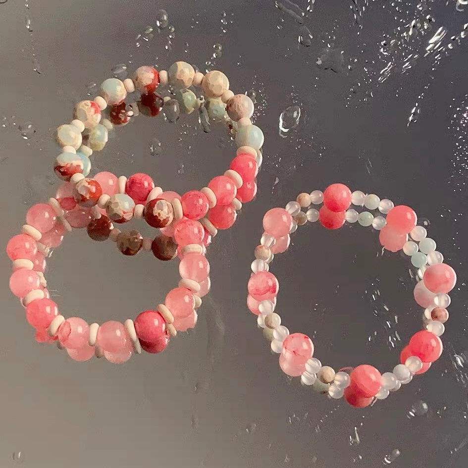 Natural stone powder chalcedony beads