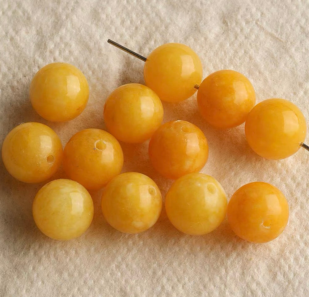 Beeswax stone round bead