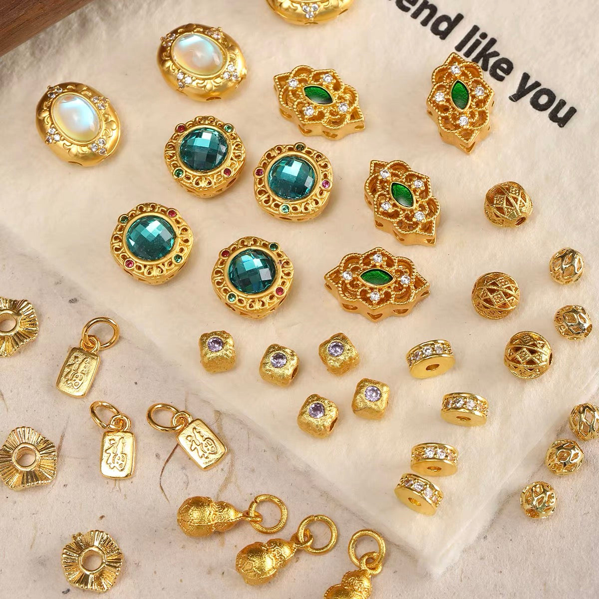 High color-retention placer gold bead