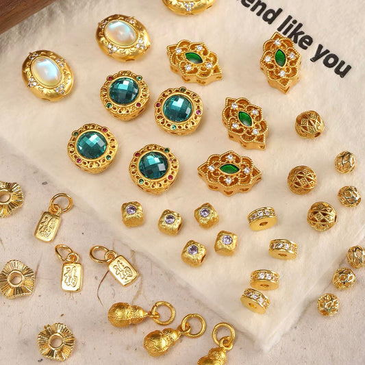 High color-retention placer gold bead