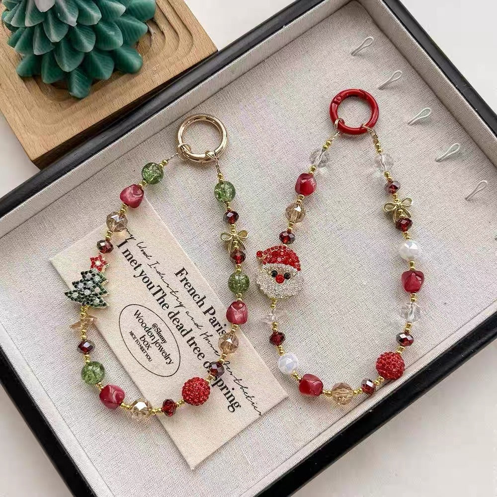 Christmas Full-Diamond Alloy Phone Charm