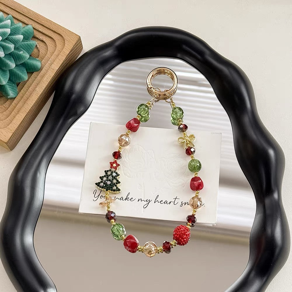 Christmas Full-Diamond Alloy Phone Charm