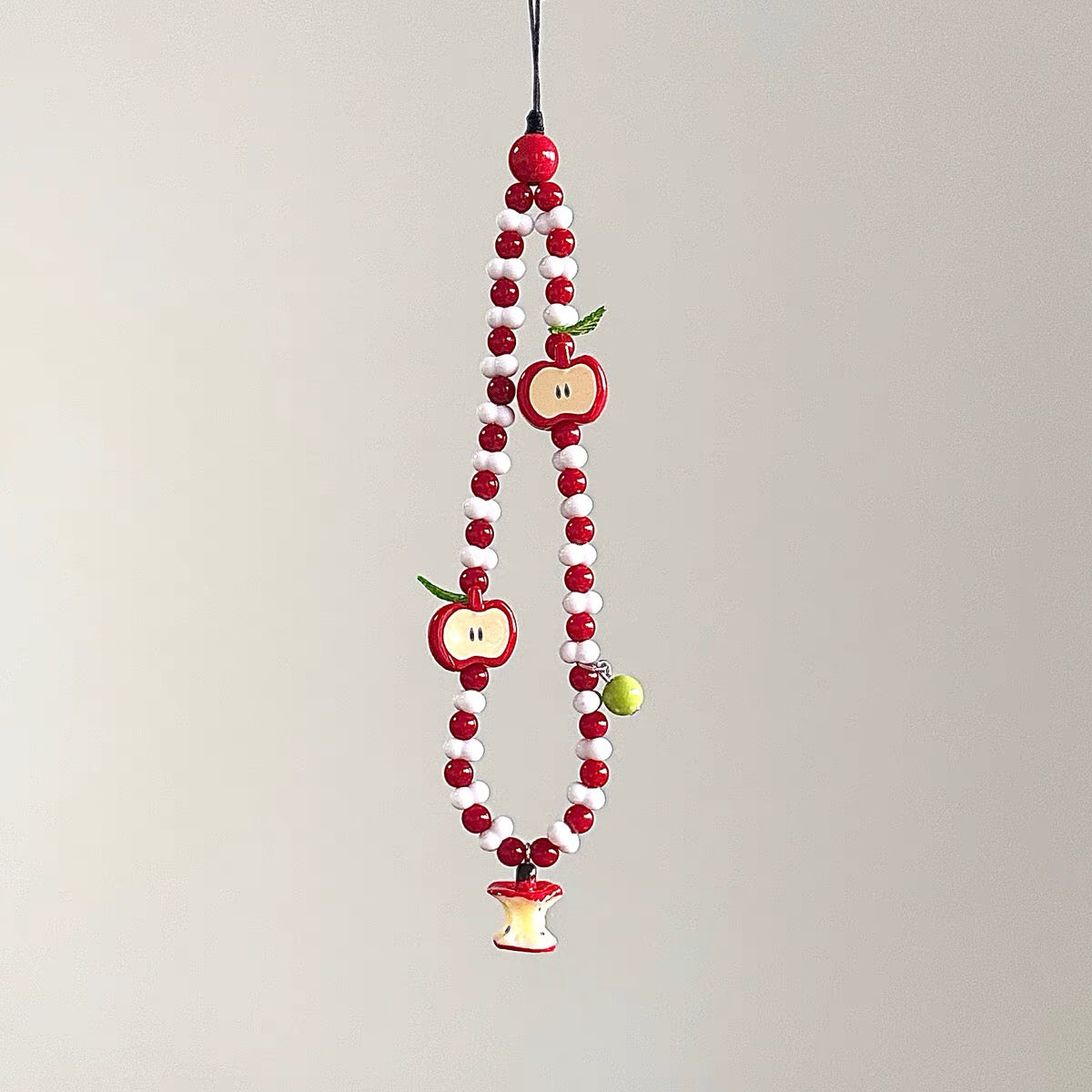 Acrylic Apple Beaded Phone Charm