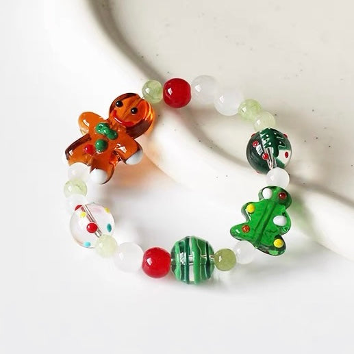 Gingerbread Man & Christmas Tree Bracelet