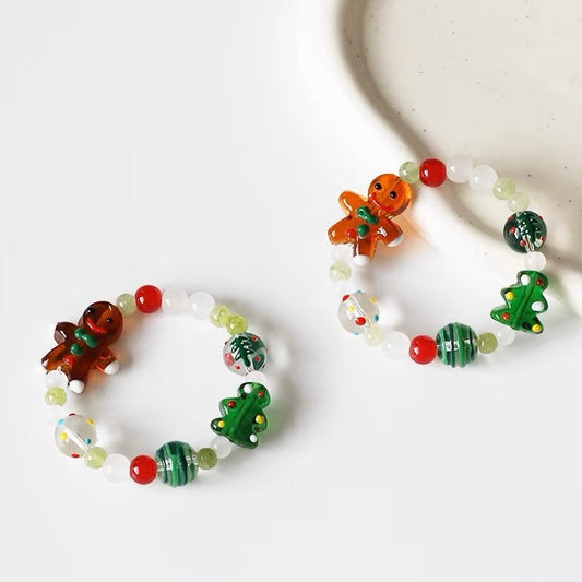 Gingerbread Man & Christmas Tree Bracelet