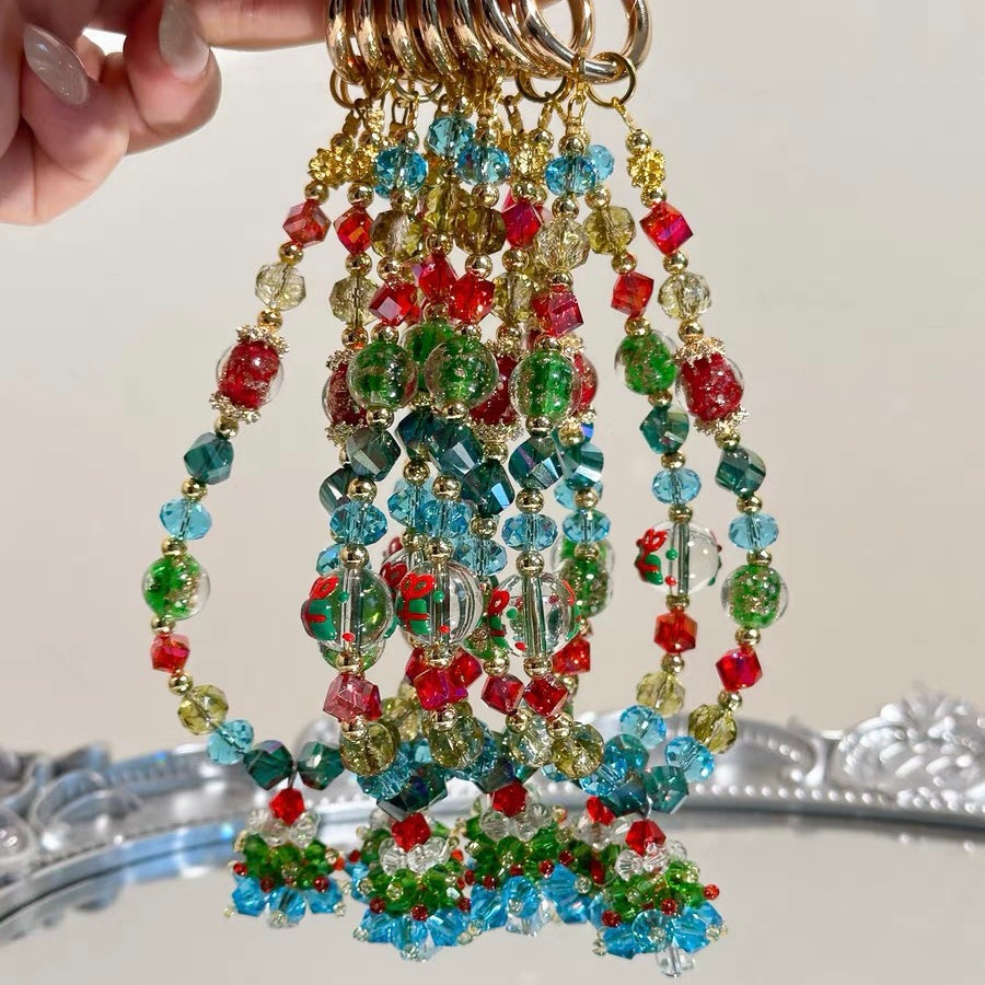 Christmas Tree Crystal Beaded Phone Charm