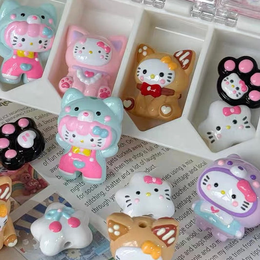 HK Cute Hand-painted 3D Doll DIY Beads