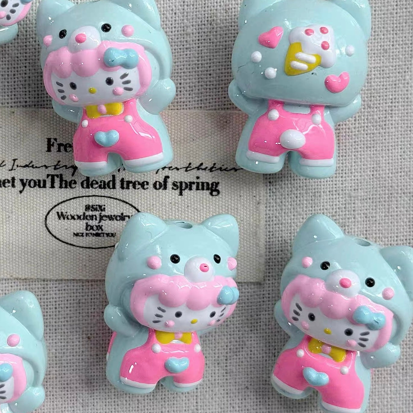 HK Cute Hand-painted 3D Doll DIY Beads