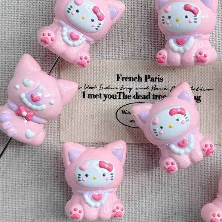 HK Cute Hand-painted 3D Doll DIY Beads