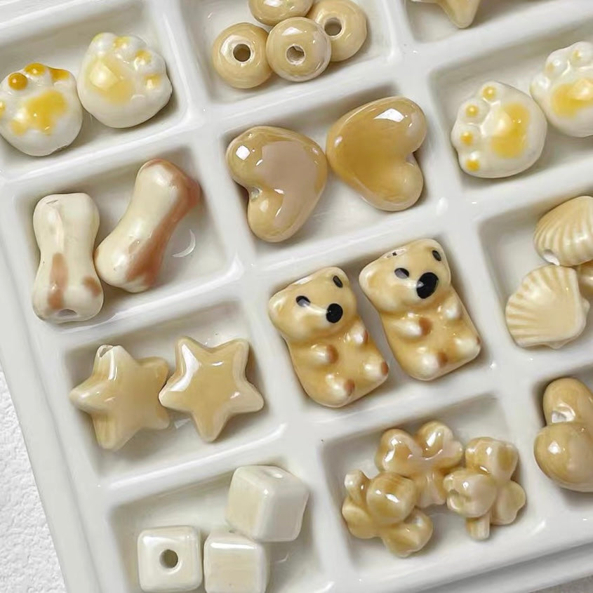 Milk Tea Color Series Ceramic Beads