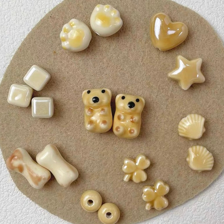 Milk Tea Color Series Ceramic Beads