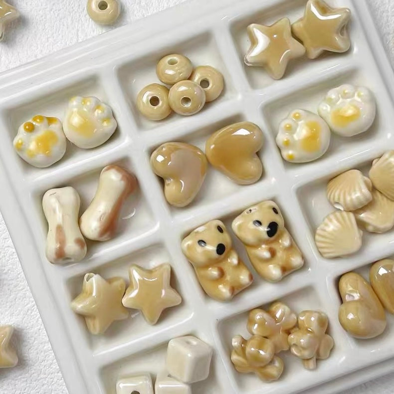Milk Tea Color Series Ceramic Beads