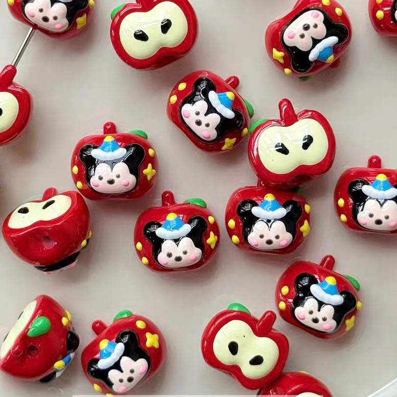 Hand-painted Apple Color-block Beads