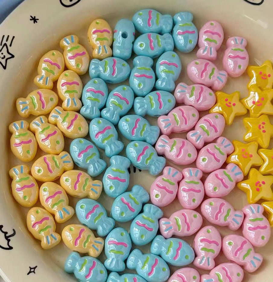 Colorful Little Fish Macaron Beads