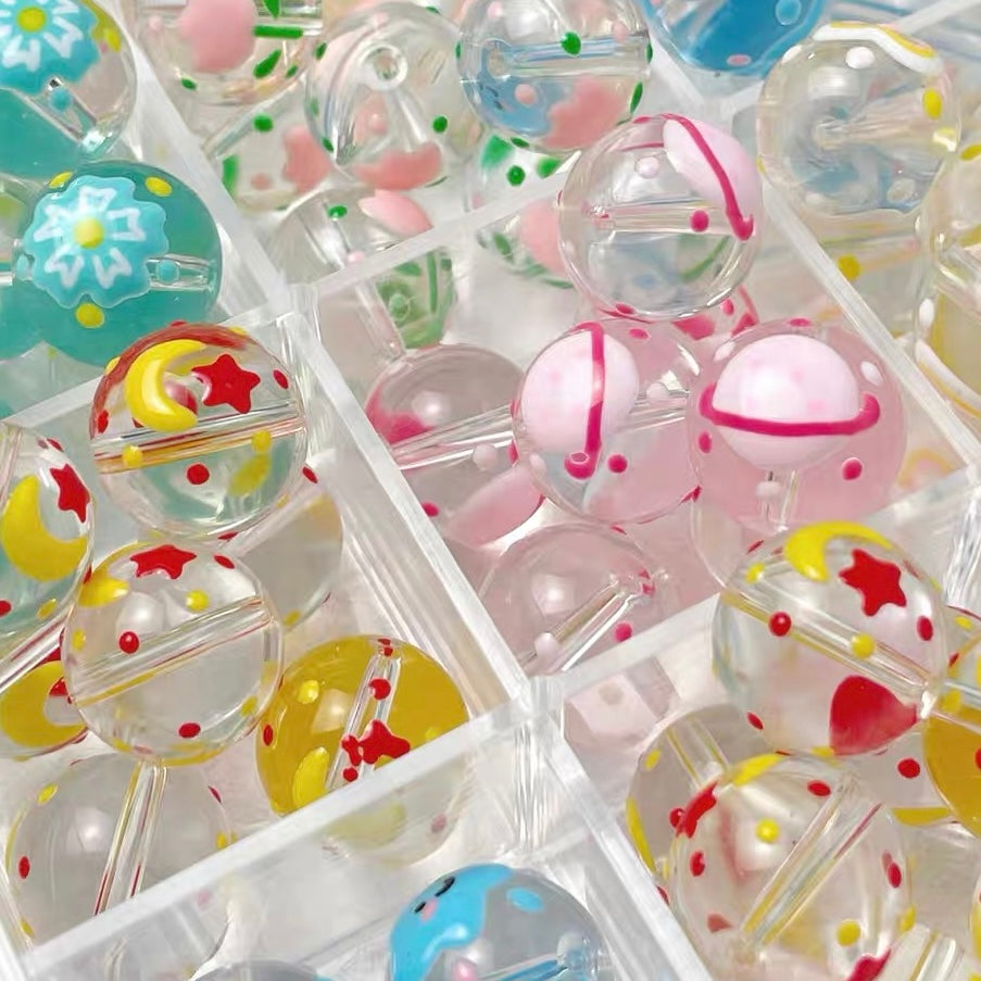 Cute Glass Hand-painted Beads
