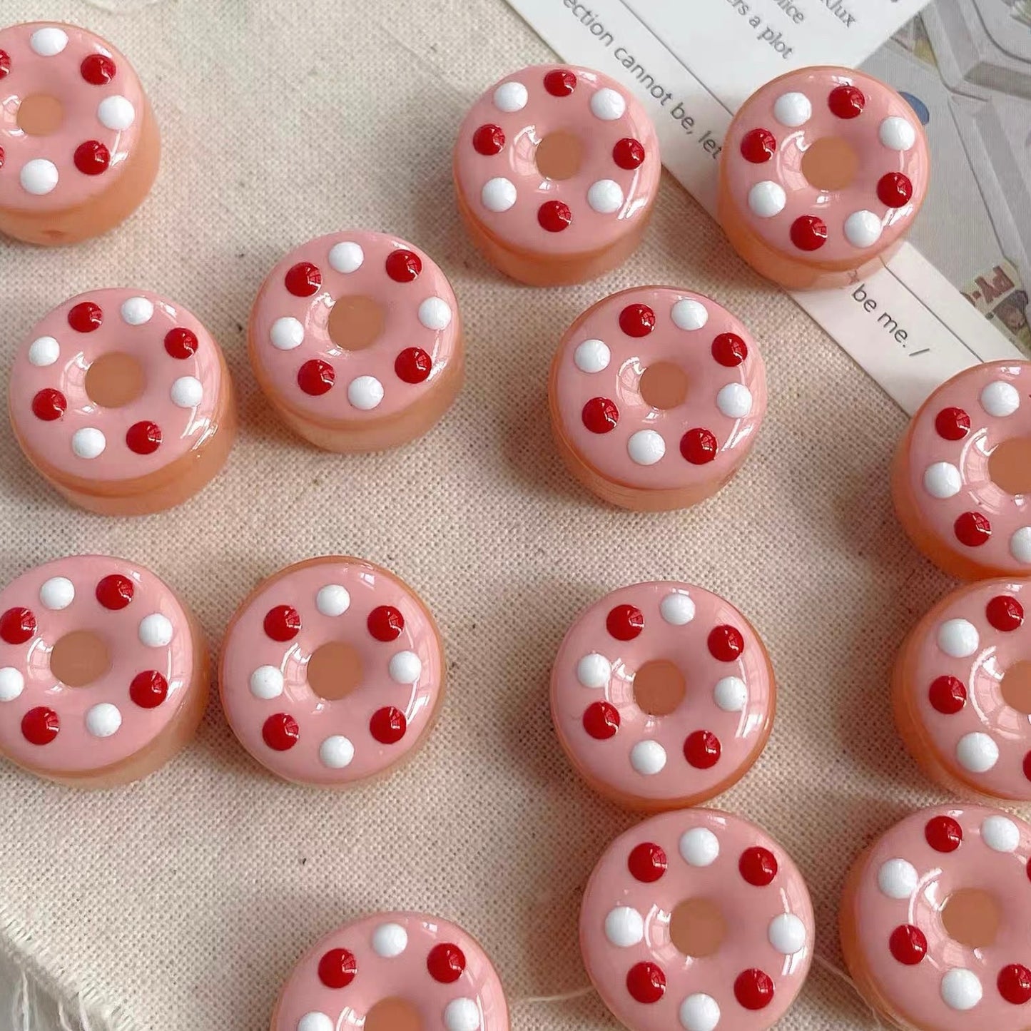 Cute Donut Glass Beads