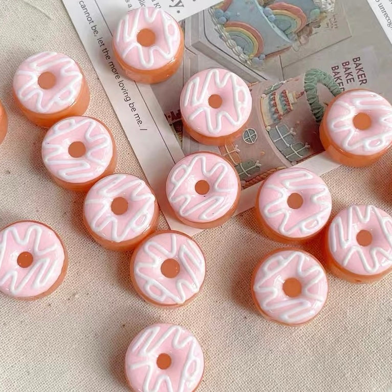 Cute Donut Glass Beads