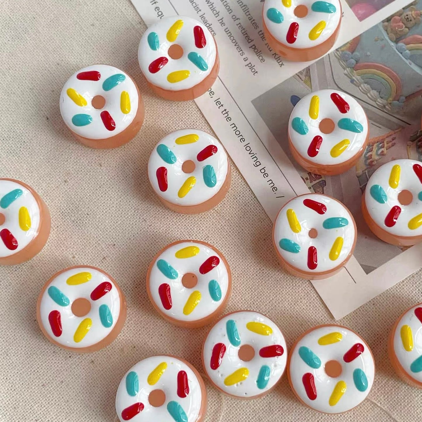 Cute Donut Glass Beads